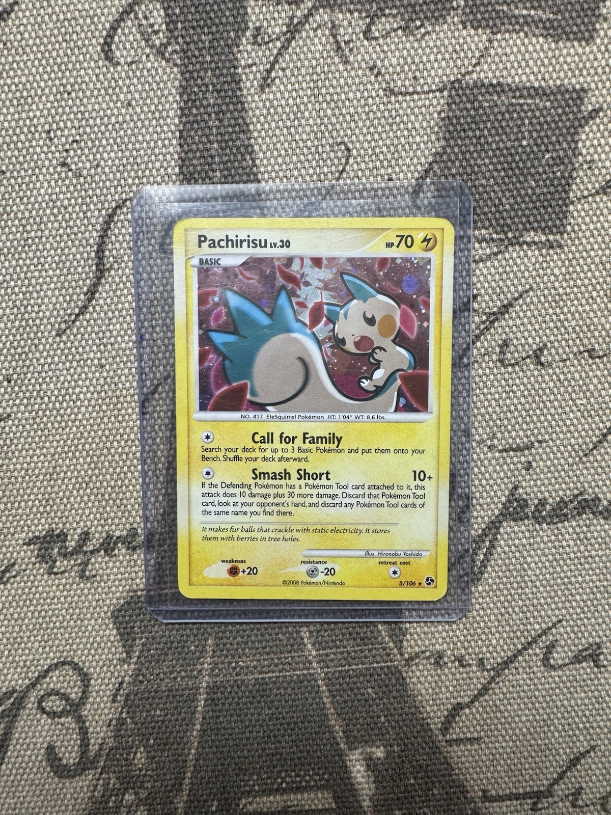 Pokémon TCG Pachirisu Lp Holofoil Card Great Encounters 5/106