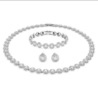 Swarovski Una Angelic Set, Necklace, Earrings & Bracelet, Round Cut 5367853