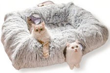 4 Cave Shuttled XL Cat Tunnel Bed for Indoor Cats Peekaboo Toy Donut with War...