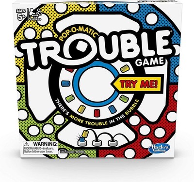 Trouble Board Game, Classic Pop-O-Matic Race Game By Hasbro