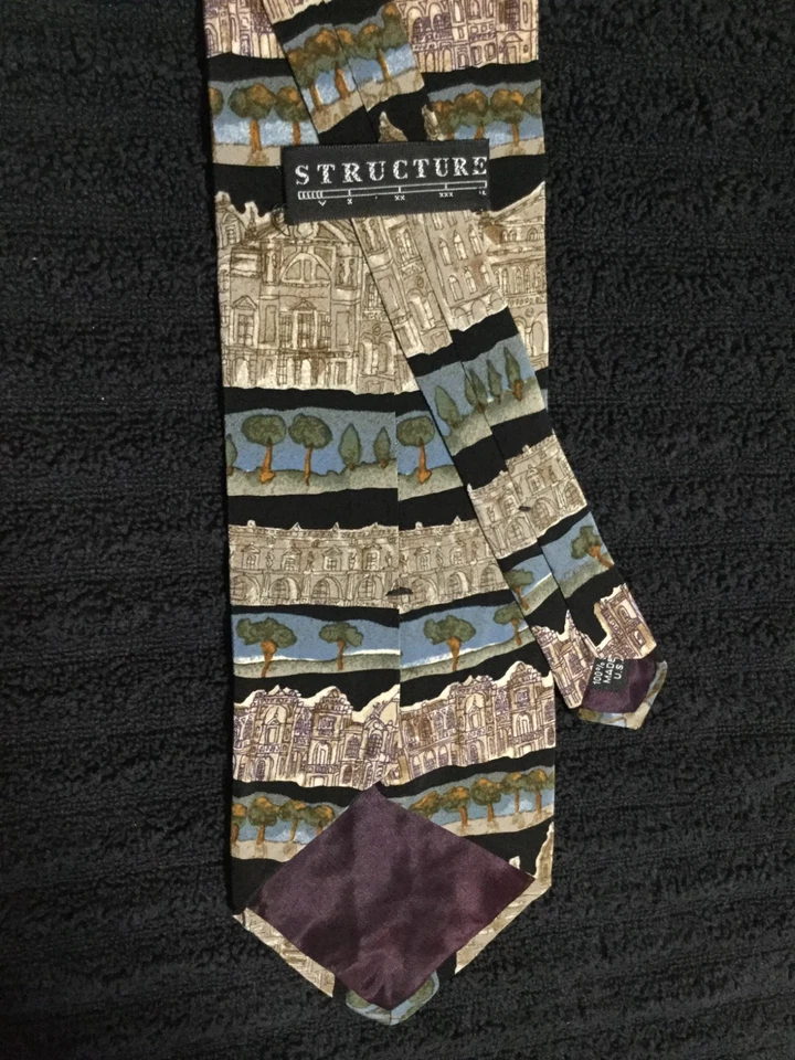 Structure Silk Tie Architectural Made In USA 4x55 - Image 3 of 3