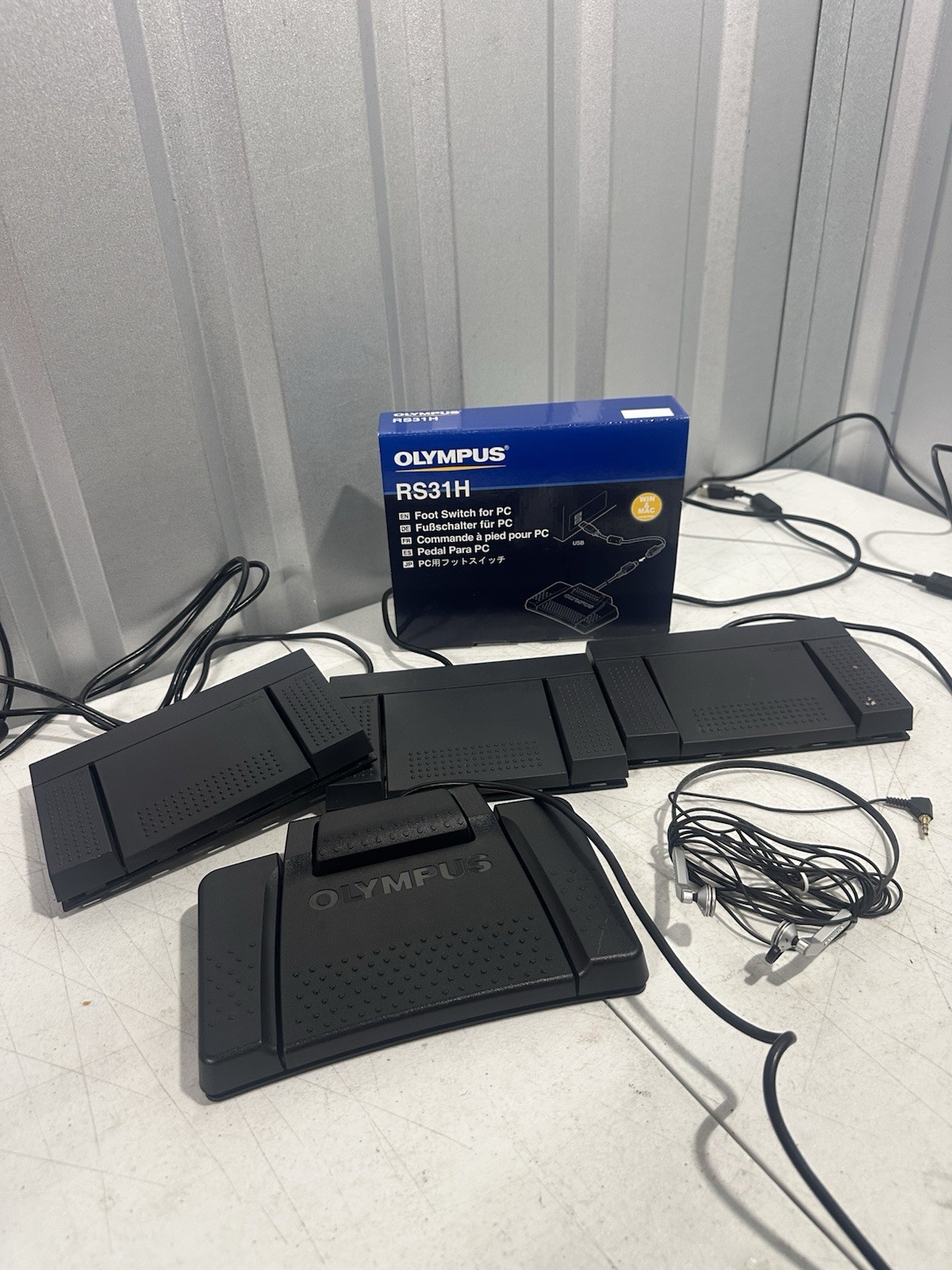 Lot of 3 Olympus USB Transcription Foot Pedals RS31H PC/Mac Box Headset