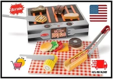 Melissa & Doug Grill and Serve BBQ Set (20 pcs) - Wooden Play Food and