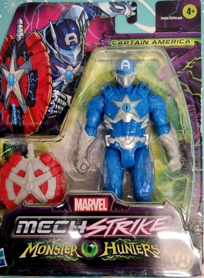 Marvel CAPTAIN AMERICA Figure mech strike Monster Hunters Hasbro