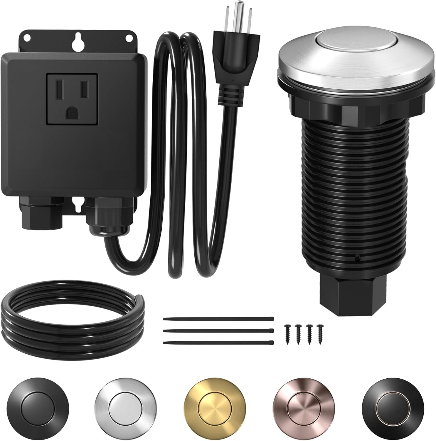 Garbage Disposal Air Switch Kit, Sink Top Switch, Brushed Ni