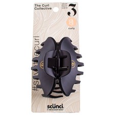 5 Pack Scunci The Curl Collective Jaw Clip, Black