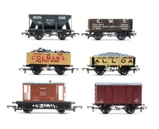 VERSCHIEDENE MARKEN SPURWEITE "OO" VON 6 VERSCHIEDENEN TRICHTER-/BOHLEN-/ENTLÜFTUNGS-/BREMSWAGEN