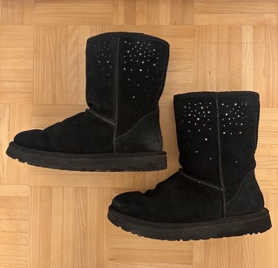UGG Women's W Classic Short Stargirl Fashion Boot Gr. 39 Damen Schwarz Glitzer