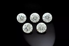 2 Ct Natural White Diamond Round Cut 5 mm 5 Pcs VVS1 D Grade IDGL Certified D621