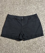Time and Tru Women Plus Size 18 Measure 36x3 Black Mid Rise Stretch Denim Short