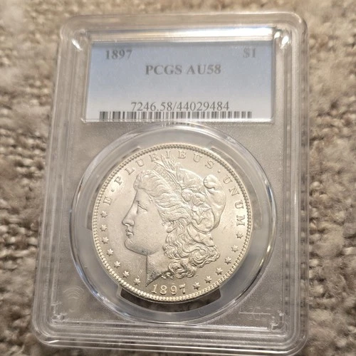 1897-P $1 Morgan Silver Dollar PCGS AU58 Lustrious Finish Business Strike