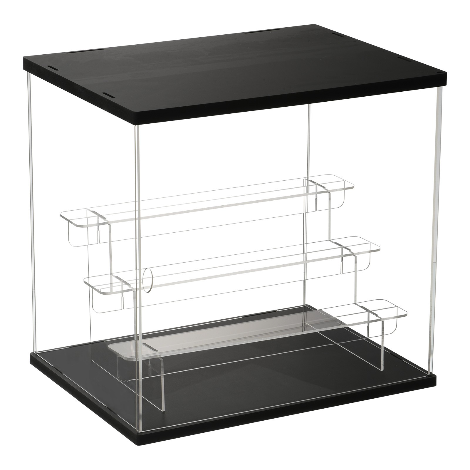 4 Tiers Acrylic Display Case with LED Light Transparent Dustproof Showcase