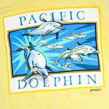 Vtg 80s Hawaiian Style Pacific Dolphin Single Stitch Stedman Super Hi-Cru Tee S