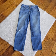 Pilcro Anthropologie Relaxed Straight Jeans Women's 26 Front Yoke Distressed