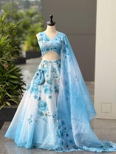 Women  s Floral Lehenga Choli Set with Dupatta   Indian Wedding Party Wear