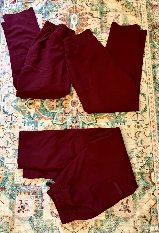 Burgundy Scrub Pants - Men’s L - Figs And Mandala - Image 4 of 4