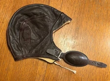 WW II Leather Navy Air Force aviator pilot cap