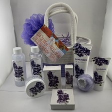 BODY EARTH Spa Gift Basket 11pcs LAVENDER Gift Set with Bubble Bath and more