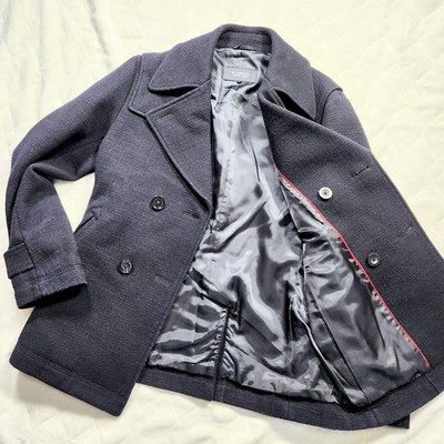 Burberry Black Label Shadow Check Black Peacoat Mens Size L #FE BEA