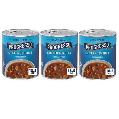 Progresso  CHICKEN TORTILLA Traditional Soup Tortilla Y Pollo 18.5 Oz 3 Cans