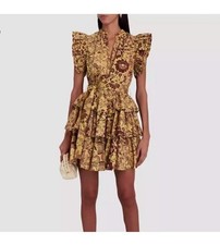 Ulla Johnson Honoria Ruffle Amber Floral Mini Dress Sz 10 Pre Owned