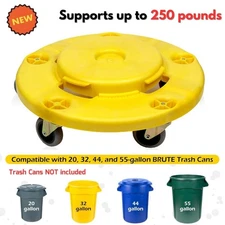 Heavy-Duty Trash Can Dolly with Casters Garbage Transporting 250lbs Loads