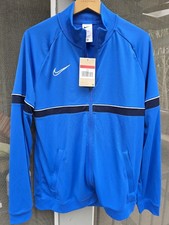 Nike Track Jacket Men Size L Blue Full Zip Dri-Fit Soccer Training Warm Up