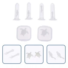 6 Pcs Crystal Epoxy Turtle DIY Silicone Mold Model Octopus Decor