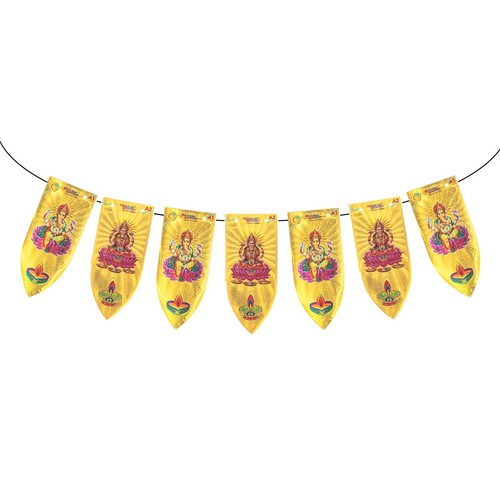 Bandera Diwali Toran Happy Diwali Shubh Labh Laxmi Ganesh Hoja Colgante Decoración de Puerta - Imagen 10 de 21
