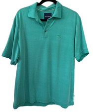 Tommy Bahama Mens Medium M Short Sleeve Polo Shirt Teal/Green Sailfish Logo