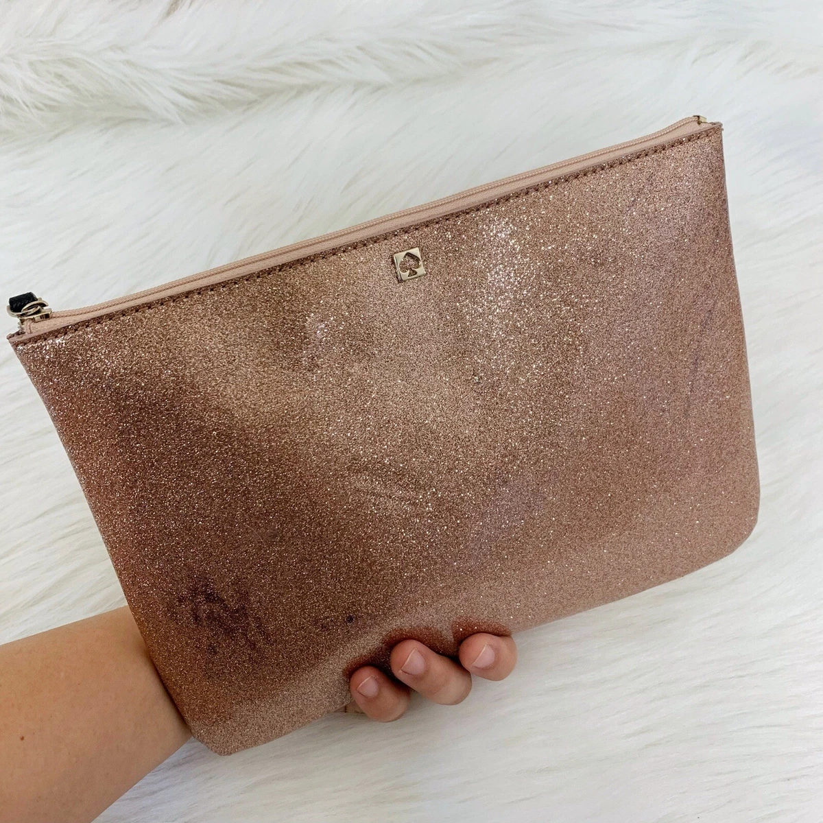 Rose gold glitter clutch sales