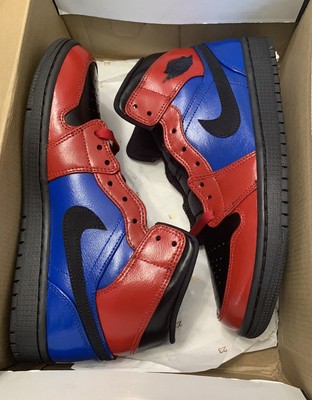 jordan 1 mid black red blue