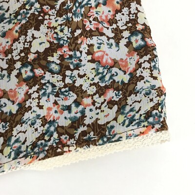 Jupe Mini Florale à Ceinture Élastique Charlotte Russe - Taille Small (Juniors) - Couleurs Clairés