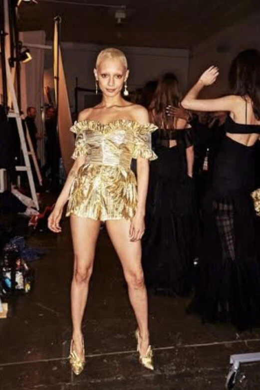 Alice McCall Women’s Gold To Follow Playsuit Runway Piece Sz AUS14 US10 EUR42