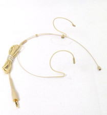 Headset Hook Microphone with 3.5mm Stereo Jack Double Ear Hanging Beige