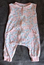 pajamas 12 To 18 months Girls sleep Suit with Flowers Light Weight 2 Way Zip