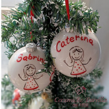 pallina per albero di natale ceramica decorata a mano personalizate