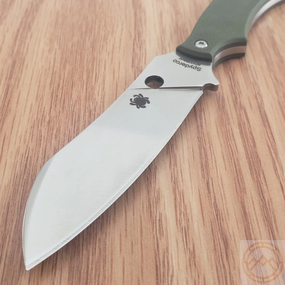 Spyderco Stok Fixed Knife 3" 8Cr13MoV Steel Drop Point Blade Green G10 Handle - Image 3 of 4