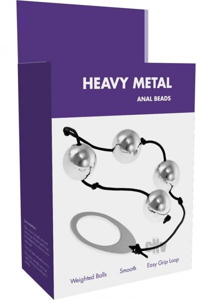 Kin X Toy WEIGHTED Anal Beads Heavy Metal BEN WA Silver Kinx ORGASM Butt Plug ...