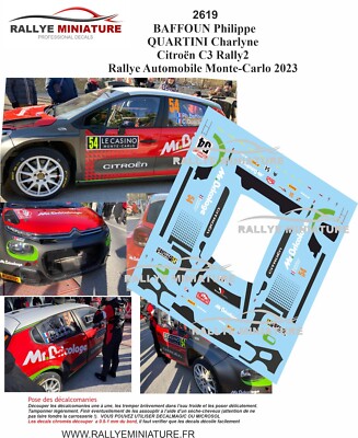 Décalcomanies 1/18 Peugeot 208 Rallye Monte-Carlo 2018 WRC - Neuf