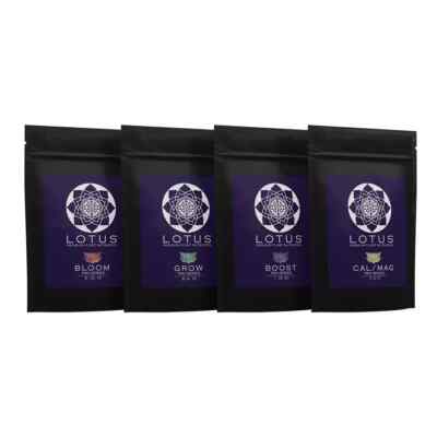 Lotus Nutrients Powdered Plant Nutrients Intro Pack Grow Bloom Boost and Cal/...