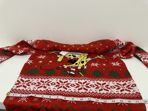 NWT SpongeBob Red Ugly Christmas Sweater Men’s Size Small
