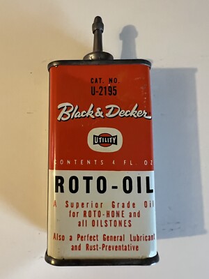 VINTAGE ADVERTISING BLACK & DECKER HANDY 3oz OILER TIN COLLECTIBLE  U-2195
