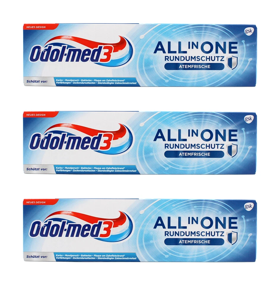 Odol-med3 All in One Zahnpasta Zahncreme , 3x75ml EAN5054563038708