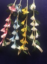 Vintage Millinery Flower 2 1/2" Honeysuckle Pick Blue Pink White or Yellow NV