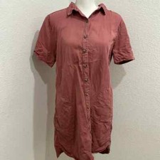 Lucky Brand Mauve Short Sleeve Button Down Dress Large