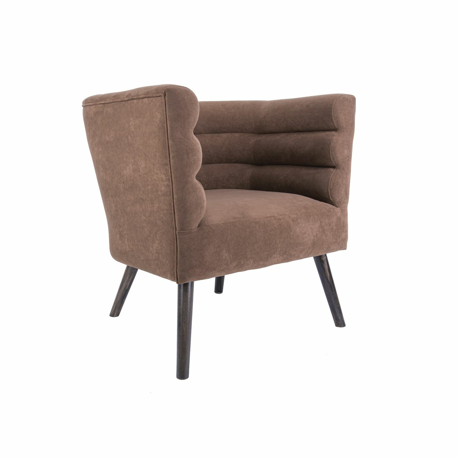 Fauteuil velours Explicit Leitmotiv marron : finissez-en avec les salons froids