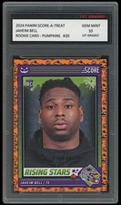 Jaheim Bell 2024 Panini Score-A-Treat Pumpkins 1st Graded 10 Rookie Card #20