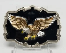 VTG 1983 The Great American Buckle Co ENAMEL EAGLE QD1243 Belt Buckle 3 3/4" USA
