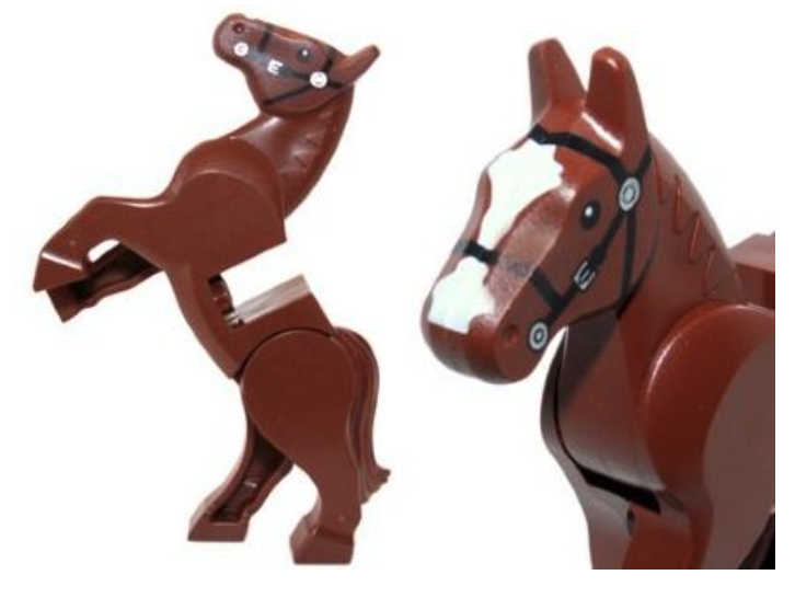 Lego Reddish Brown Horse Movable Legs with White Blaze Pattern